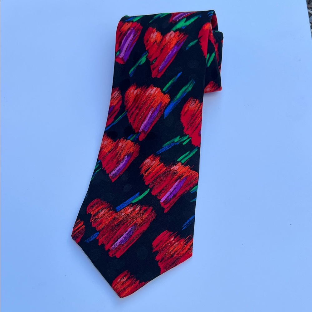 Addiction Red and Black Abstract Men's Tie